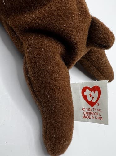 TY Beanie Baby Babies Stuffed Animal Plush Chocolate 1993 - Thumbnail 4