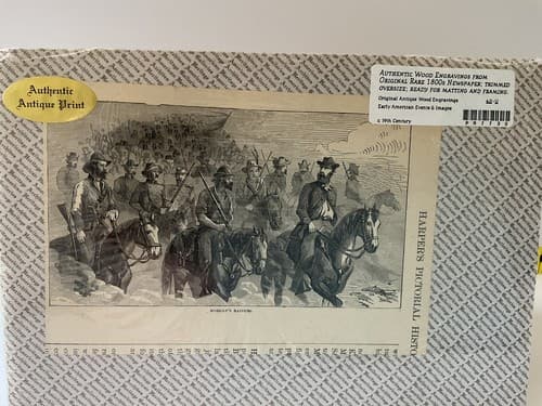 Military Antique Wood Engraving Civil War 1863 Morgan’s Raiders Harper History - Thumbnail 5
