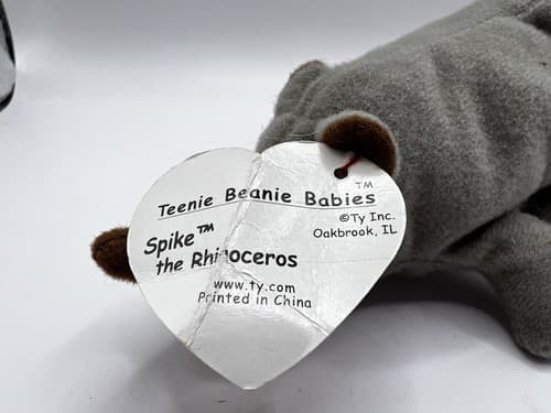 TY Beanie Baby Babies Plush Stuffed Animal Spike Rhinoceros Rhino 1999 - Thumbnail 6