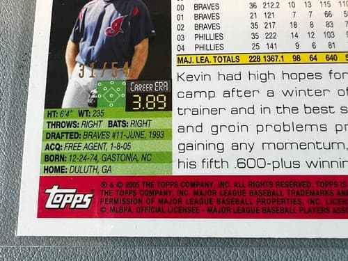 2005 Topps Baseball Card #453 Kevin Millwood Cleveland Indians *453 Protector - Thumbnail 8