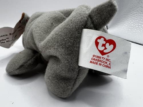 TY Beanie Baby Babies Plush Stuffed Animal Spike Rhinoceros Rhino 1999 - Thumbnail 3