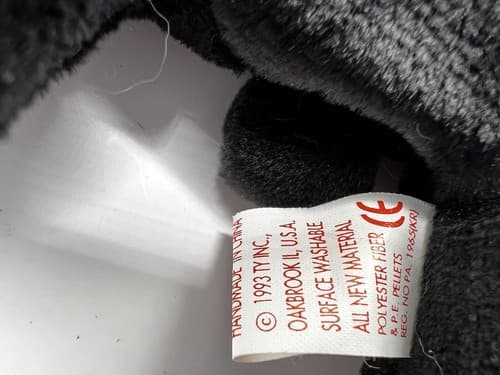 TY Beanie Baby Babies Stuffed Animal Plush Black Bear Blackie 1993 - Thumbnail 5