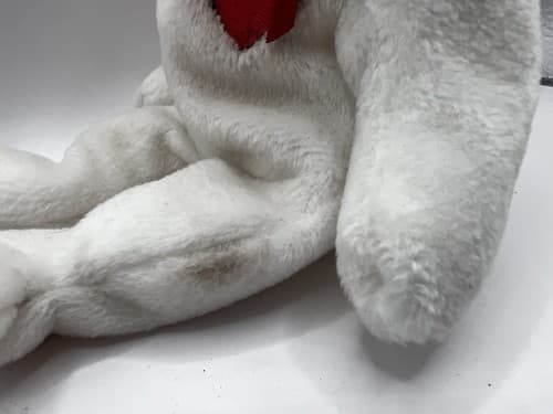 TY Beanie Baby Babies Stuffed Animal Plush White Bear Valentino 1993 - Thumbnail 11