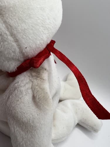 TY Beanie Baby Babies Stuffed Animal Plush White Bear Valentino 1993 - Thumbnail 8