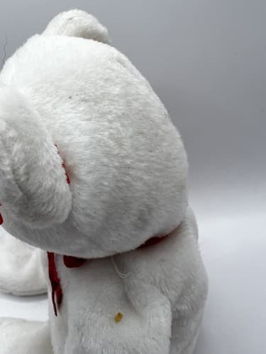 TY Beanie Baby Babies Stuffed Animal Plush White Bear Valentino 1993 - Thumbnail 5