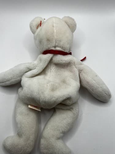 TY Beanie Baby Babies Stuffed Animal Plush White Bear Valentino 1993 - Thumbnail 9