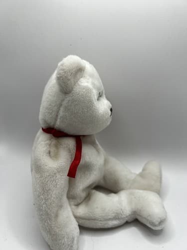 TY Beanie Baby Babies Stuffed Animal Plush White Bear Valentino 1993 - Thumbnail 12