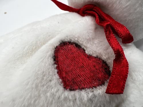 TY Beanie Baby Babies Stuffed Animal Plush White Bear Valentino 1993 - Thumbnail 15