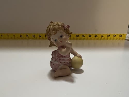 Vintage Lefton Girl Playing Toys Ball Figurine - Thumbnail 2