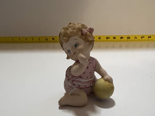 Vintage Lefton Girl Playing Toys Ball Figurine - Thumbnail 9