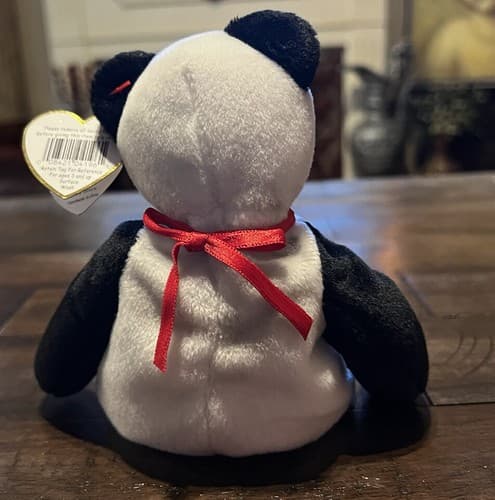 FORTUNE TY BEANIE BABY Babies Rare 1997 Panda W/ 1998 Tush Tag ERROR - Thumbnail 3