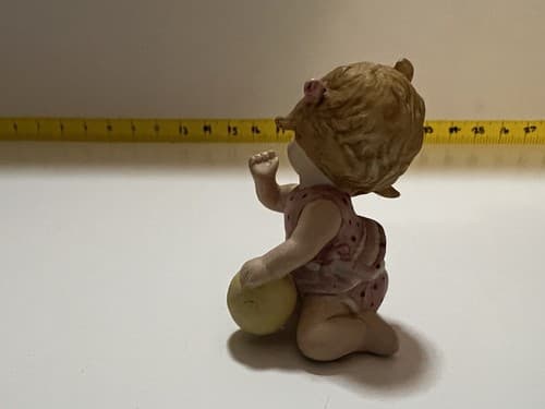 Vintage Lefton Girl Playing Toys Ball Figurine - Thumbnail 6