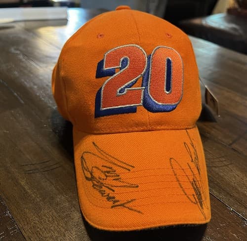 Tony Stewart & Other Unknown Autographed Hat Orange New NWT #20 Racing Nascar - Thumbnail 6