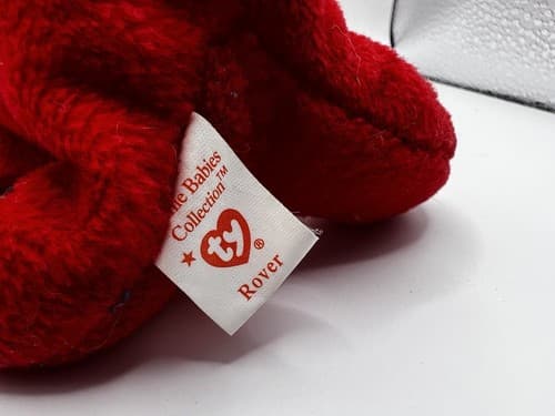 TY Beanie Baby Babies Stuffed Animal Plush Red Dog Rover 1996 - Thumbnail 7