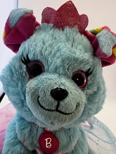 Barbie Cat Pet Ballerina Dreamer Dress Aqua Blue "B" & Crown Plush Stuffed 8" - Thumbnail 8