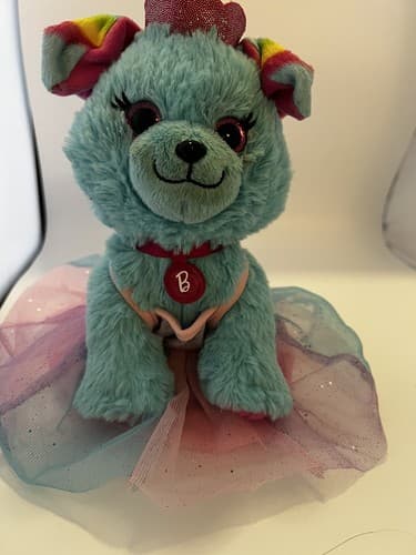 Barbie Cat Pet Ballerina Dreamer Dress Aqua Blue "B" & Crown Plush Stuffed 8" - Thumbnail 9
