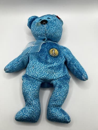 TY Beanie Baby Babies Stuffed Animal Plush Blue Bear Classy 2001 - Thumbnail 7