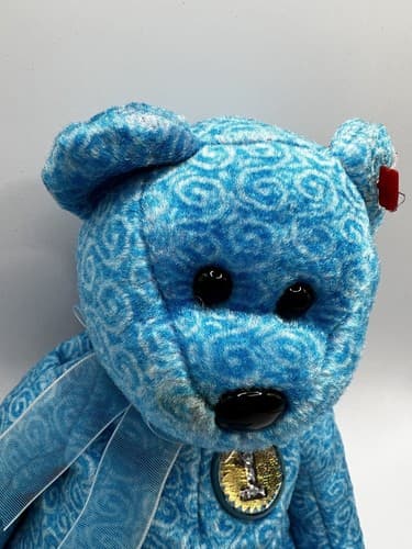 TY Beanie Baby Babies Stuffed Animal Plush Blue Bear Classy 2001 - Thumbnail 4