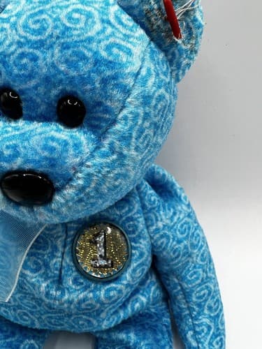 TY Beanie Baby Babies Stuffed Animal Plush Blue Bear Classy 2001 - Thumbnail 2