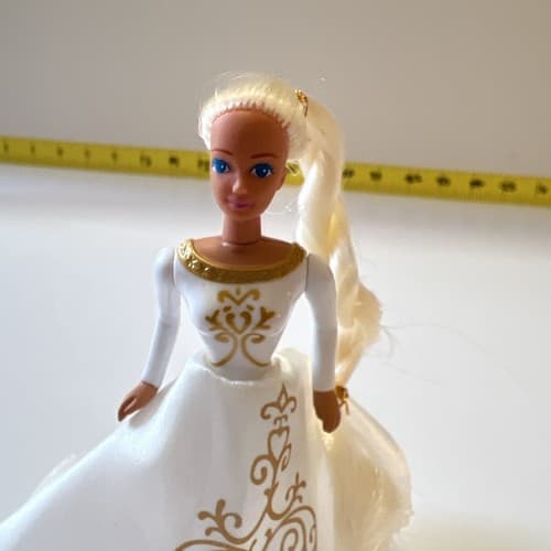 RARE Barbie Holiday Wedding Gold Vintage Original Mattel Barbie Happy Meal Toy - Thumbnail 5