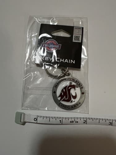 Washington State Cougars Keychain Car Key Metal Silver Chain Ring NEW - Thumbnail 5