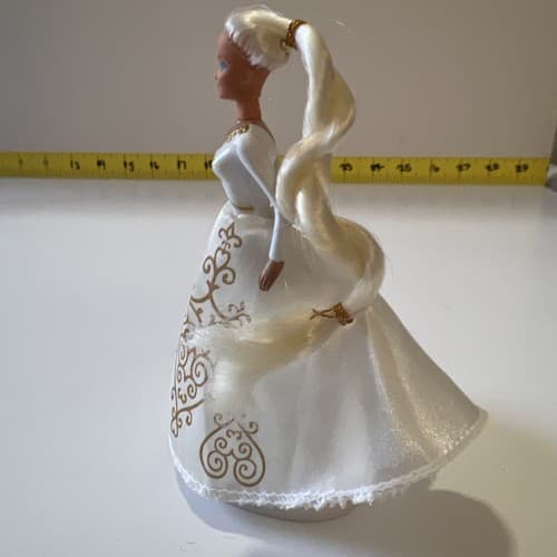RARE Barbie Holiday Wedding Gold Vintage Original Mattel Barbie Happy Meal Toy - Thumbnail 2