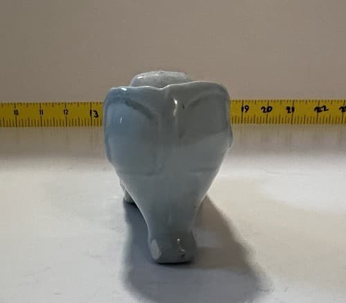 Porcelain Victorian Shoe Curl Elf Toe Swirl Blue Rare Design Vase Signed I.S. - Thumbnail 3