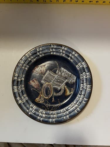 Chinese Decorative Plate with Hand Painted Music Instruments Vintage GORGEOUS! - Thumbnail 2