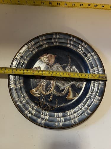 Chinese Decorative Plate with Hand Painted Music Instruments Vintage GORGEOUS! - Thumbnail 13