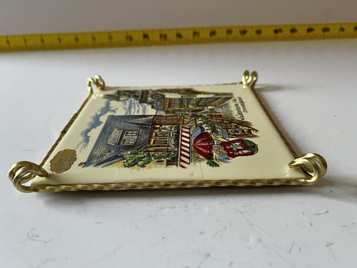 Danischburg Meier Kachel Wertarbeit Hand Painted Art Tile Trivet Germany Vntg - Thumbnail 4