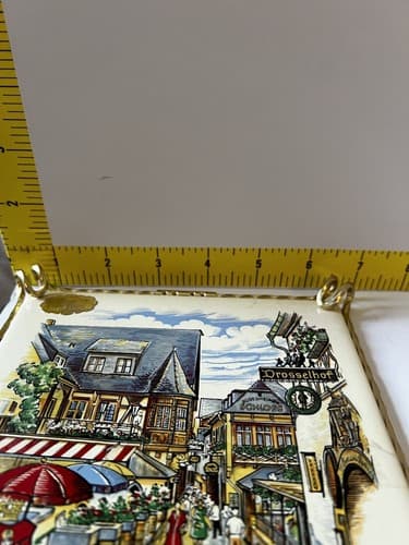 Danischburg Meier Kachel Wertarbeit Hand Painted Art Tile Trivet Germany Vntg - Thumbnail 5