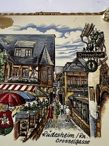 Danischburg Meier Kachel Wertarbeit Hand Painted Art Tile Trivet Germany Vntg - Thumbnail 7