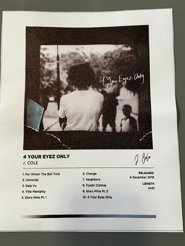 J COLE Poster Set of 6 Album Cover Canvas Posters 8 x 10 inch each Music Decor - Thumbnail 7
