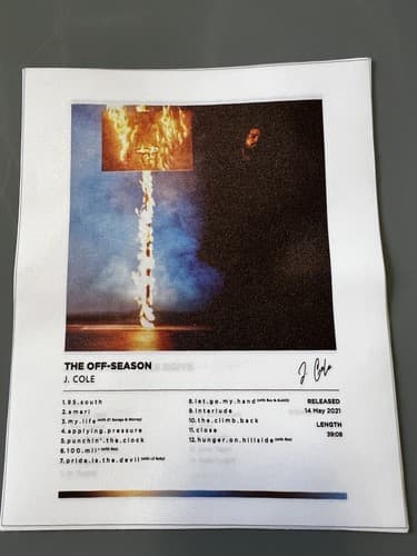 J COLE Poster Set of 6 Album Cover Canvas Posters 8 x 10 inch each Music Decor - Thumbnail 3