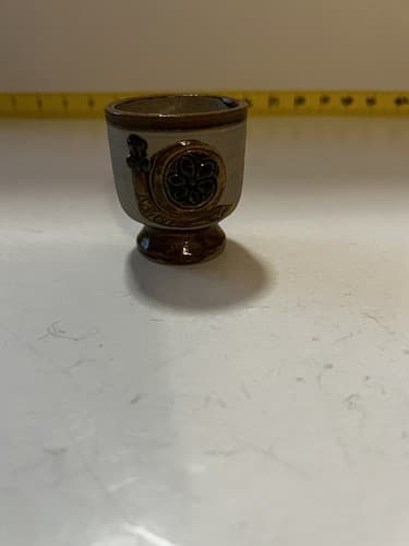 SNAIL Shot Glass Hand Made Art Studio Pottery 2.25" Slug - Thumbnail 4