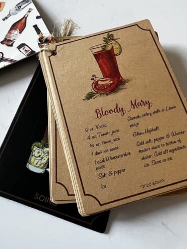 Cocktail Recipe Cards By Soing 20 Rustic Illustrated Mixed Drinks Farmhouse Look - Thumbnail 2