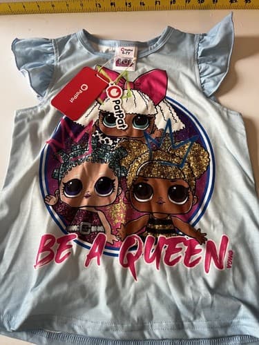 LOL Surprise Girl's Size 6 7 Shirt Top T-shirt Be A Queen by PatPat NWT NEW