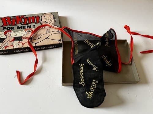 Vintage Gag Gift Adult Racy Men Man Bikini Theme White Elephant Exchange Joke - Thumbnail 2