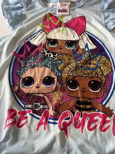 LOL Surprise Girl's Size 6 7 Shirt Top T-shirt Be A Queen by PatPat NWT NEW - Thumbnail 5