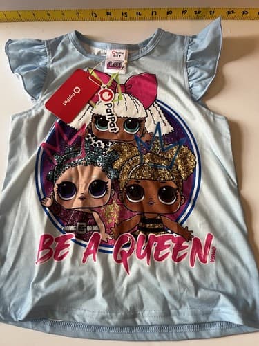 LOL Surprise Girl's Size 6 7 Shirt Top T-shirt Be A Queen by PatPat NWT NEW - Thumbnail 2