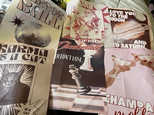 Taylor Swift Canvas Posters Set of 6 NEW Antihero Karma Cat Checkmate Mirror