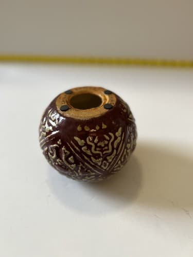 Bombay Votive Candle Holder Abstract China Ceramic Decorative Sphere Asian Chine - Thumbnail 5