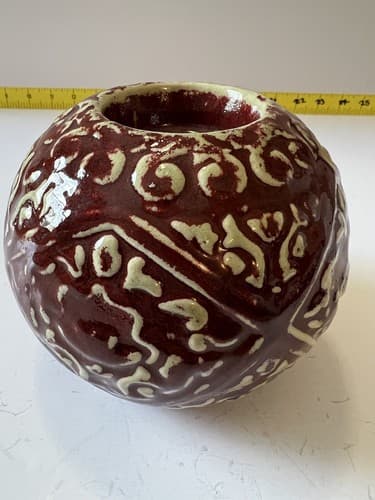 Bombay Votive Candle Holder Abstract China Ceramic Decorative Sphere Asian Chine - Thumbnail 9