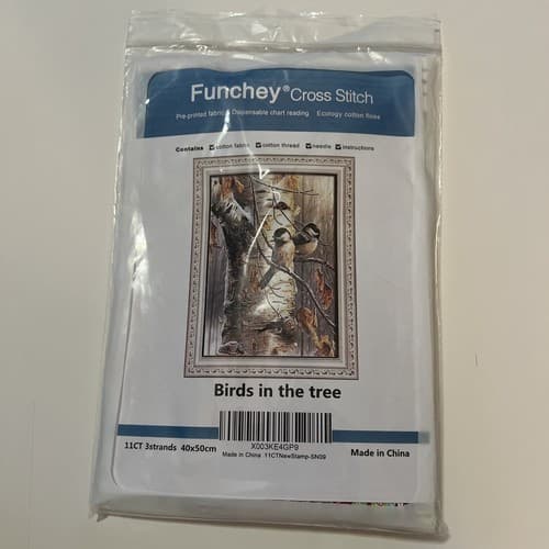 Funchey Cross Stitch Kit Birds In The Tree BRAND NEW 40x50cm