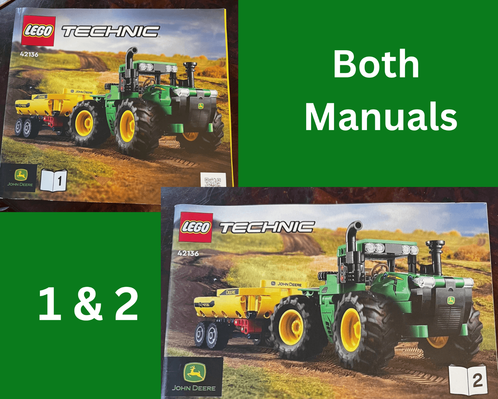 LEGO 42136 TECHNIC Instruction Manual ONLY John Deere 9620R 4WD Tractor Book 1&2
