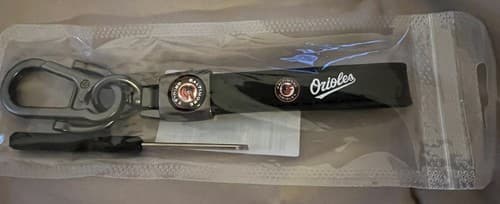 BALTIMORE ORIOLES Leather Keychain Key Chain Ring Fob Holder Baseball NEW - Thumbnail 2