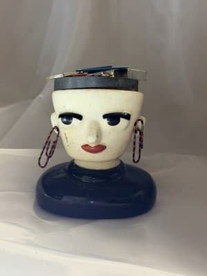 Amy Hardacre Magnetic Head Paper Clip Series Holder 2006 Desk Decor Art Deco Mod