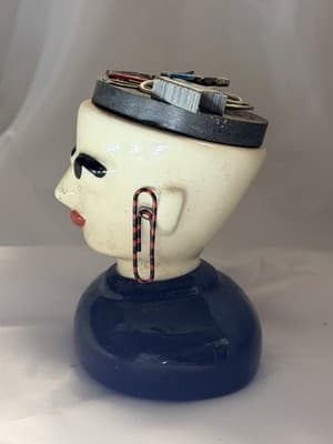 Amy Hardacre Magnetic Head Paper Clip Series Holder 2006 Desk Decor Art Deco Mod - Thumbnail 3