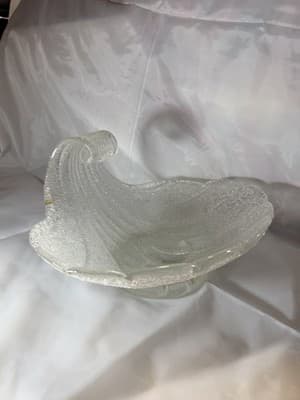 Lg Vtg MCM Murano FRATELLI TOSO Wave Ocean Art Glass Bowl Nouveau Stunning - Thumbnail 7