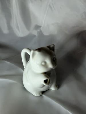 Vintage Kitty Cat Creamer White Porcelain Japan HIC Figure Kitchen Serving Piece - Thumbnail 6